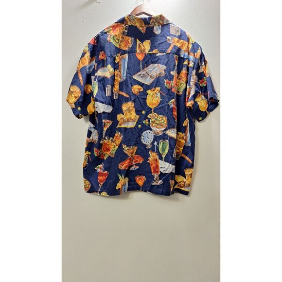 KALAHEO Hawaiian Button Front Men's Mixed Drinks Bartender Cocktail Martini XL - Picture 2 of 4